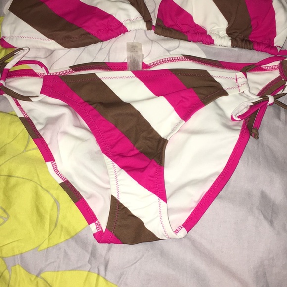 Victoria's Secret Striped Pink Halter Bikini L/S - Picture 4 of 8
